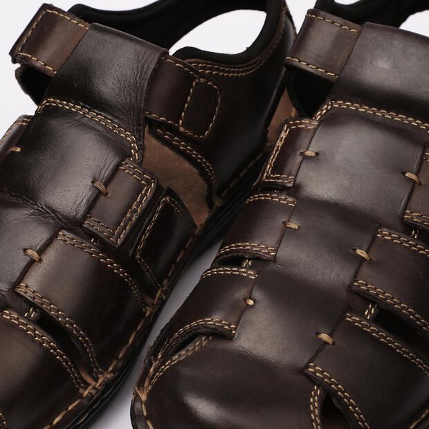 Sandales pour homme en nubuck, Marron