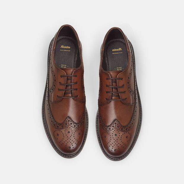 Chaussures à lacets en cuir pour femme, Marron