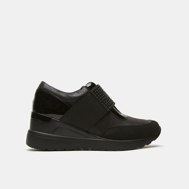 Damen-Sneaker mit Keilabsatz, Schwarz