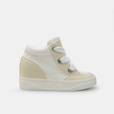 Baskets pour femme &agrave; semelle compens&eacute;e Bata, Blanc