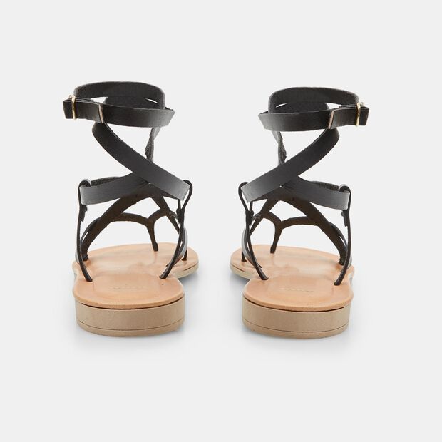 Leather Women's Sandal, Black