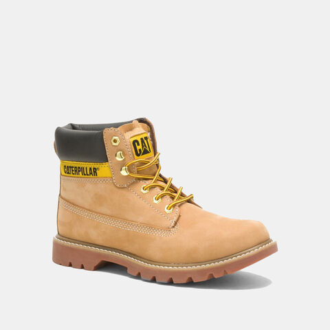 Men's Lace-Up Leather Ankle Boot Caterpillar, Yellow