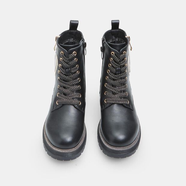 Bottillons pour fille avec cœur et détails pailletés, Noir