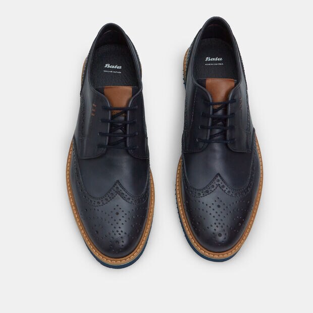 Chaussures &agrave; lacets en cuir pour homme BATA, Bleu