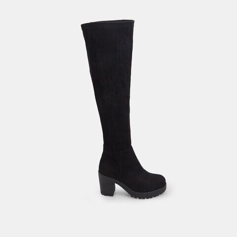 Women's shoe with wide heel, Black