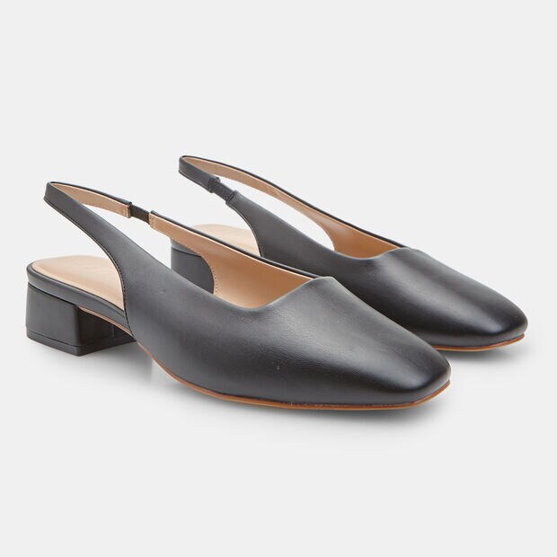 Zapatos de mujer con tiras slingback y tac&oacute;n bloque, 