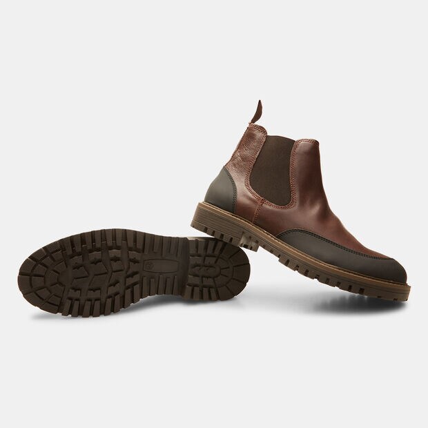 Botas Chelsea Hombre bicolor, Marr&oacute;n