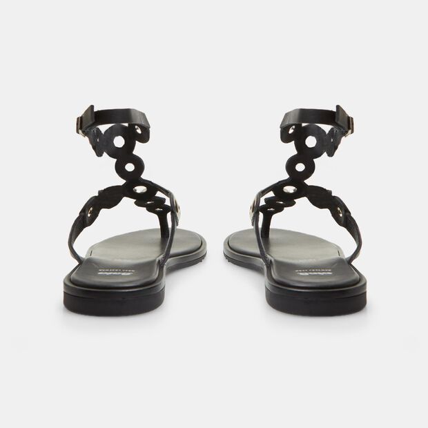 Sandalias de piel para mujer, Negro