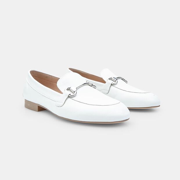 Mocas&iacute;n de cuero para mujer, 