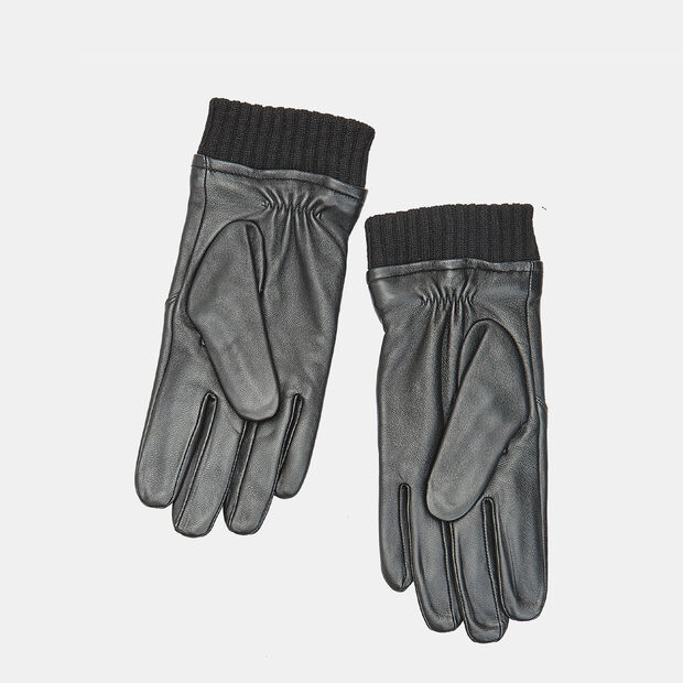 Guantes de piel para hombre Bata, Negro