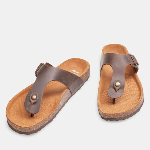 Sandalias de dedo de hombre, Marrón