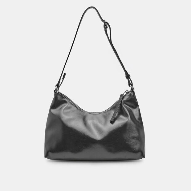 Bolso Hobo de mujer con bolsillos frontales Bata, Negro