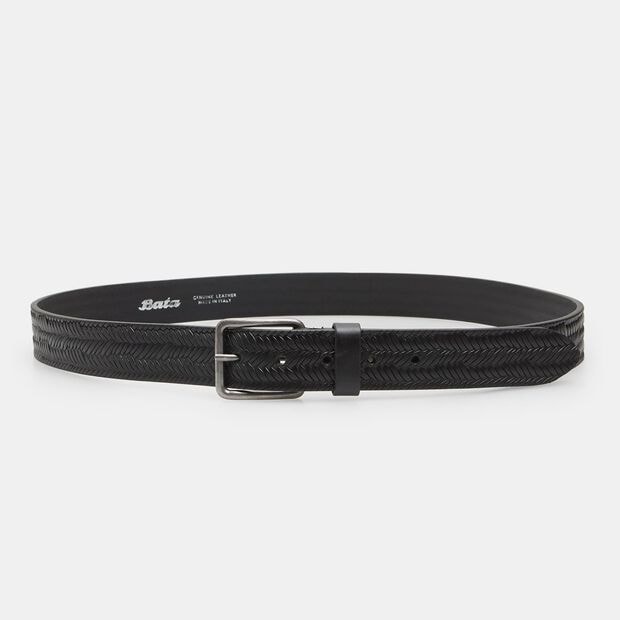 Cintur&oacute;n de piel para hombre, Negro