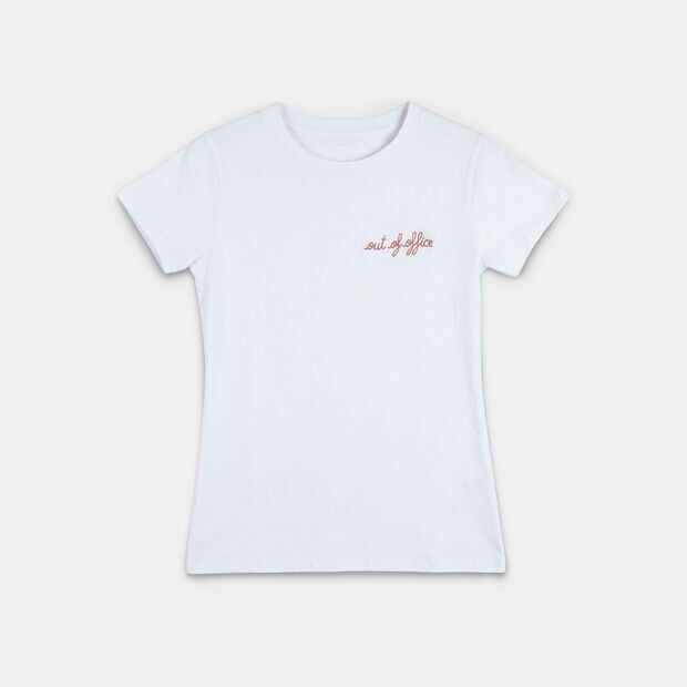 Camiseta de mujer con cuello redondo Bata, Blanco