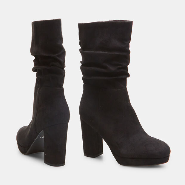 Botas de mujer arrugadas con tac&oacute;n ancho, 