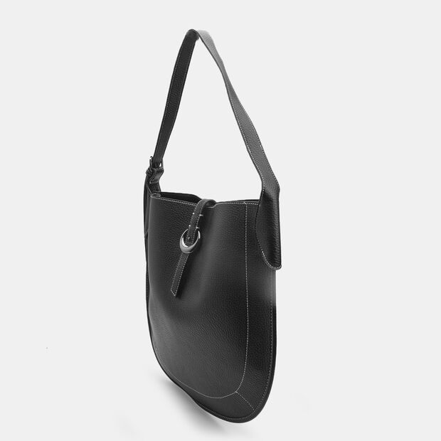 Hobo de mujer con hebilla Bata, Negro