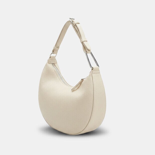 Bolso Hobo de mujer con cierre de cremallera y bandolera, Blanco