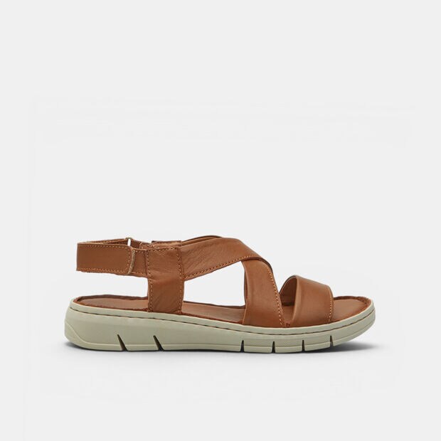 Sandalia de piel para mujer Bata, Marr&oacute;n