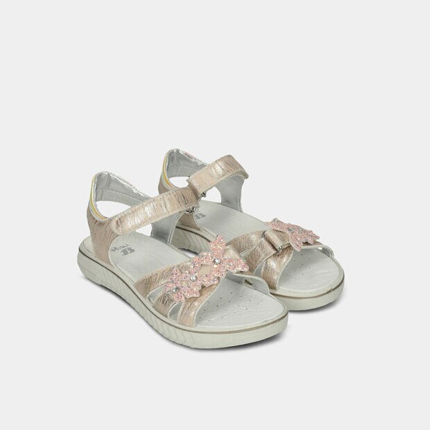 Sandalias de ni&ntilde;a de nubuck, Beige