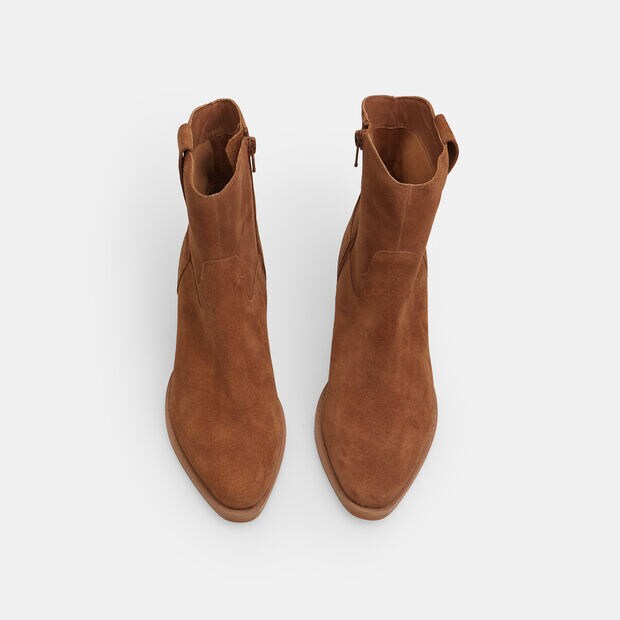 Botines texanos de mujer en piel, Piel