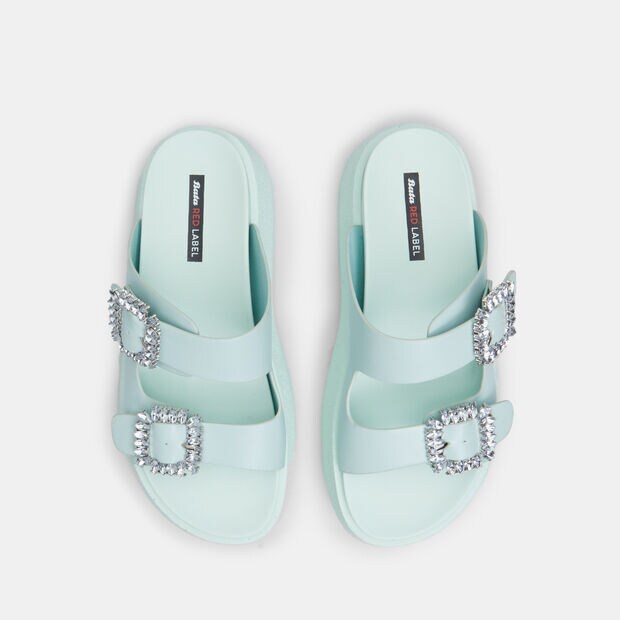 Mules de mujer Bata Red Label con plataforma de 3 cm, Azul