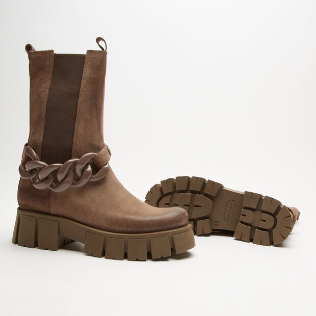 Botas Militares Con Cadena, Taupe
