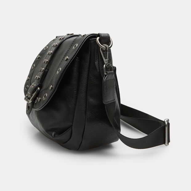 Bandolera para mujer con tachuelas, Negro