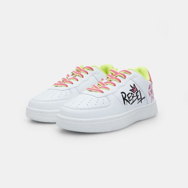 Sneakers para ni&ntilde;as con cordones de colores, 