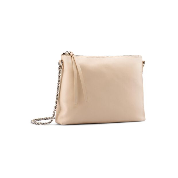 Bolso bandolera en piel autentica, Beige