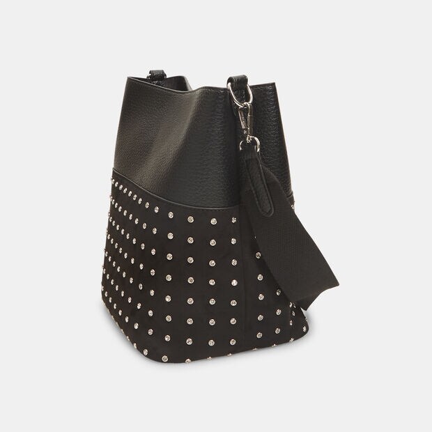 Bolso de hombro de mujer con brillantitos, Negro
