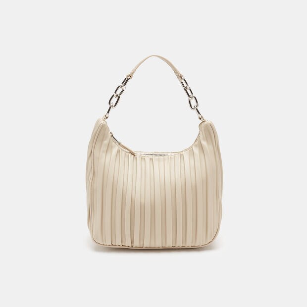Bolso hobo con bandolera, Beige