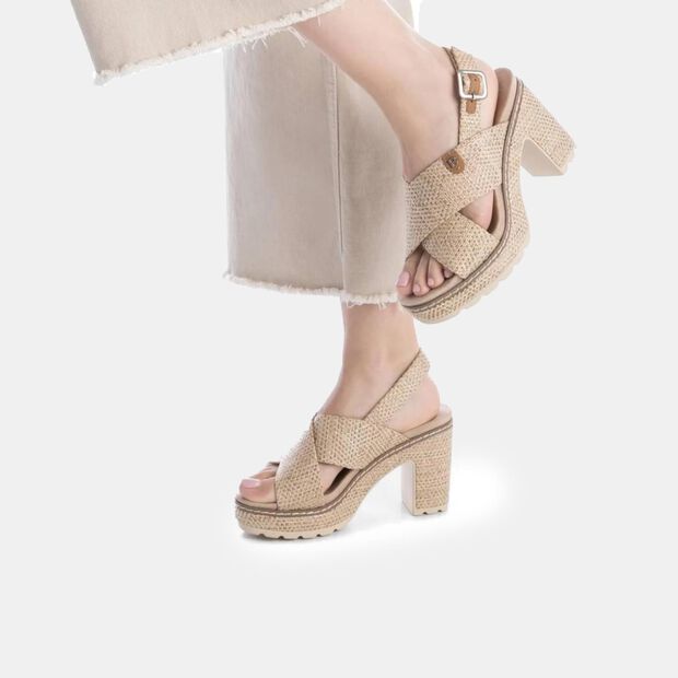 Sandalias de tac&oacute;n para Mujer Refresh, Taupe