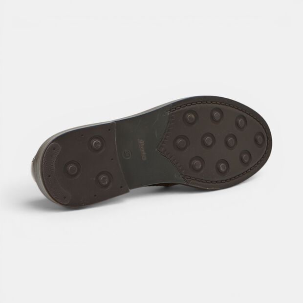 Zapatos con cordones de mujer en piel, Marr&oacute;n