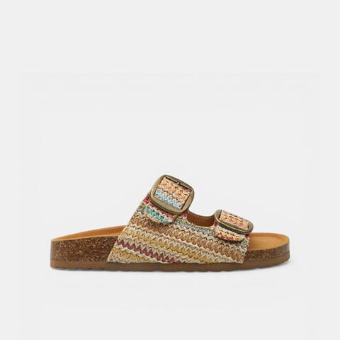 Zapatillas con doble banda para mujer BATA, Beige