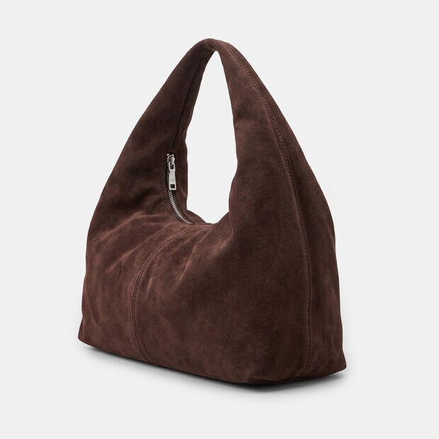 Bolso hobo de mujer en ante Bata, Marr&oacute;n