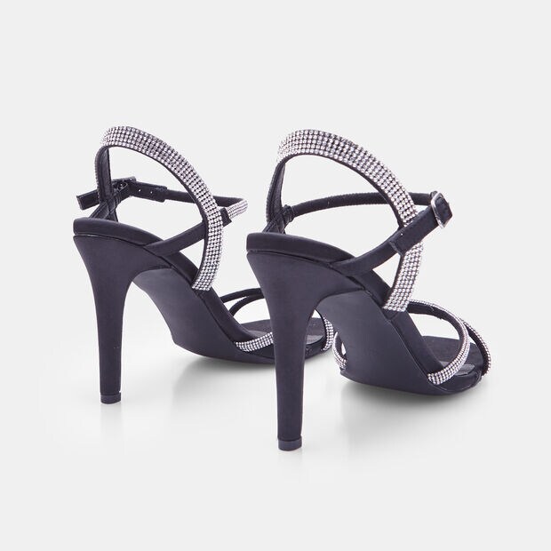 Sandalias de mujer con tac&oacute;n BATA, Negro