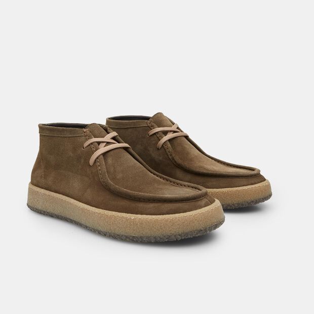 Botines bajos de hombre en ante, Taupe