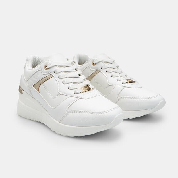 Zapatillas de mujer con cu&ntilde;a Bata, Blanco