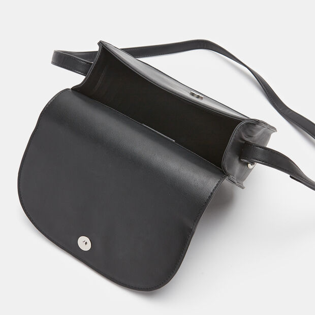 Bolso bandolera con hebilla, Negro