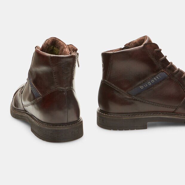 Botines de cuero para hombre Bugatti, Marr&oacute;n