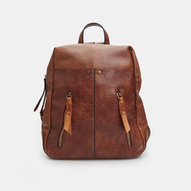 Mochila de hombre con efecto cuero, Piel