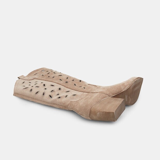 Botas texanas de mujer con tac&oacute;n de 7 cm BATA, Khaki