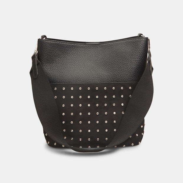 Bolso de hombro de mujer con brillantitos, Negro