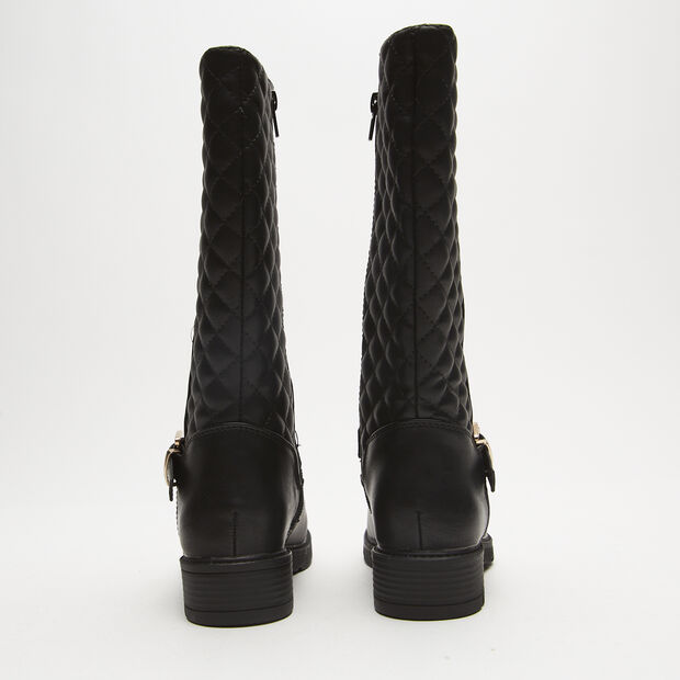 Botas con inserci&oacute;n acolchada y hebilla, Negro
