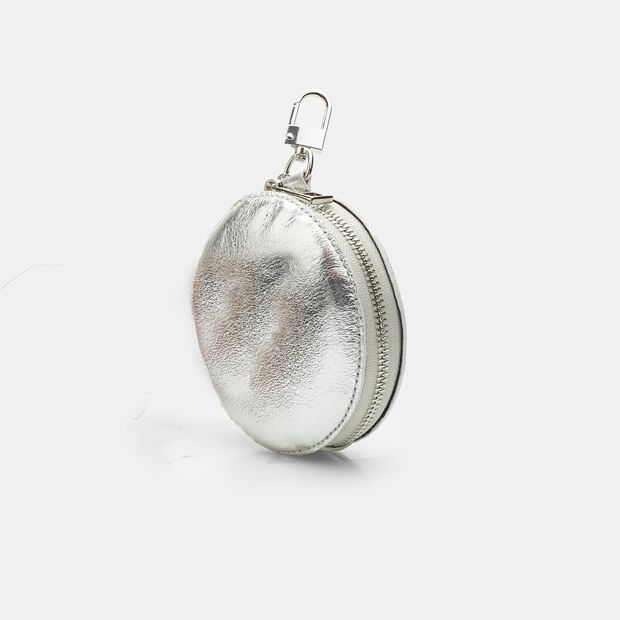 Cartera de piel para mujer, Plateado