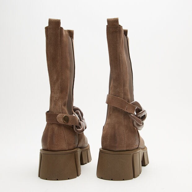 Botas Militares Con Cadena, Taupe