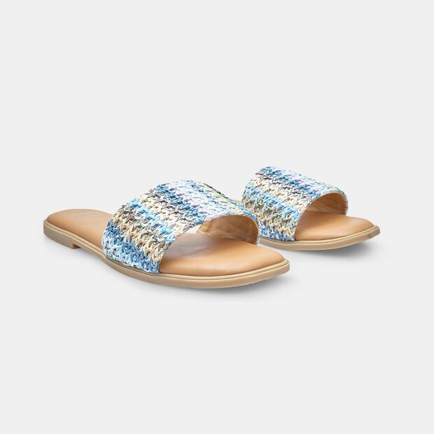 Chanclas planas para mujer con banda de color Bata, Azul