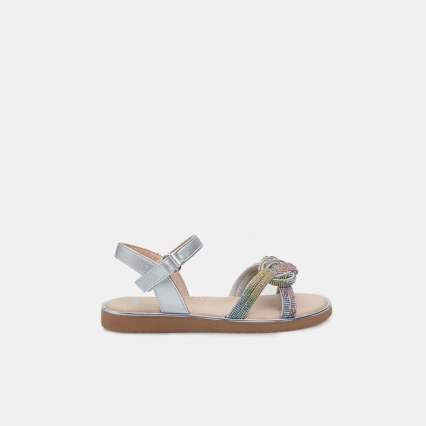 Sandalias para ni&ntilde;a, Plateado