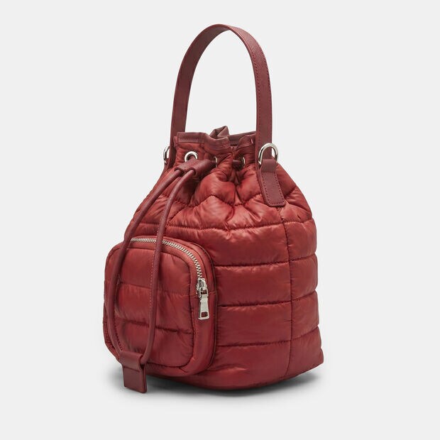 Bolso bucket acolchado de mujer Bata, Burdeos