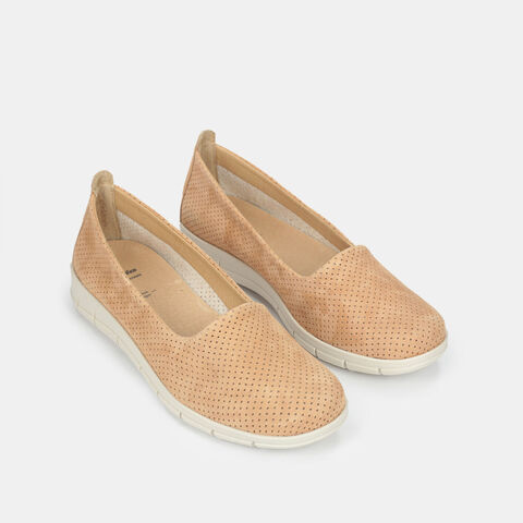 Bailarinas de mujer en nobuck, Beige